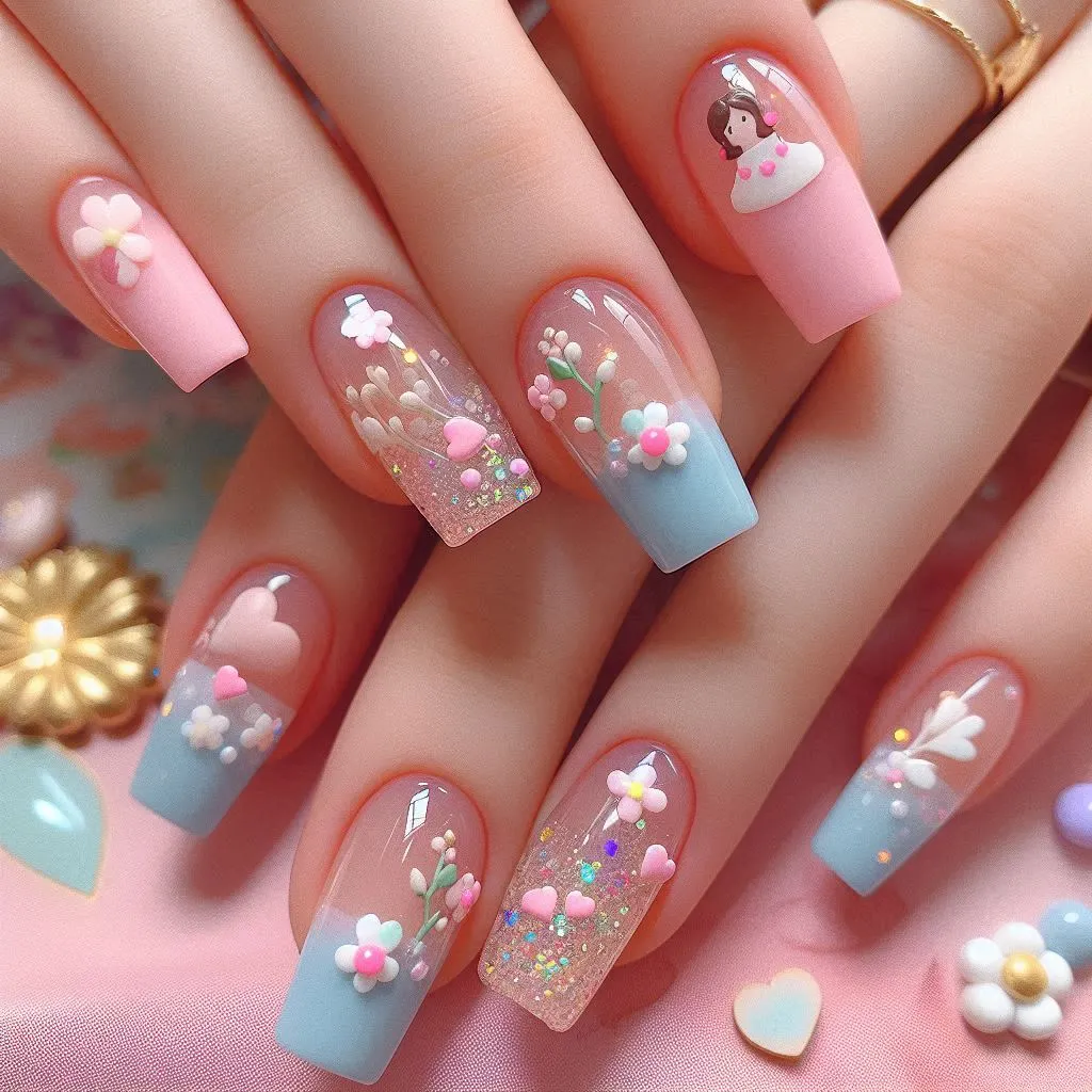 CuteAcrylicNailsIdeasE