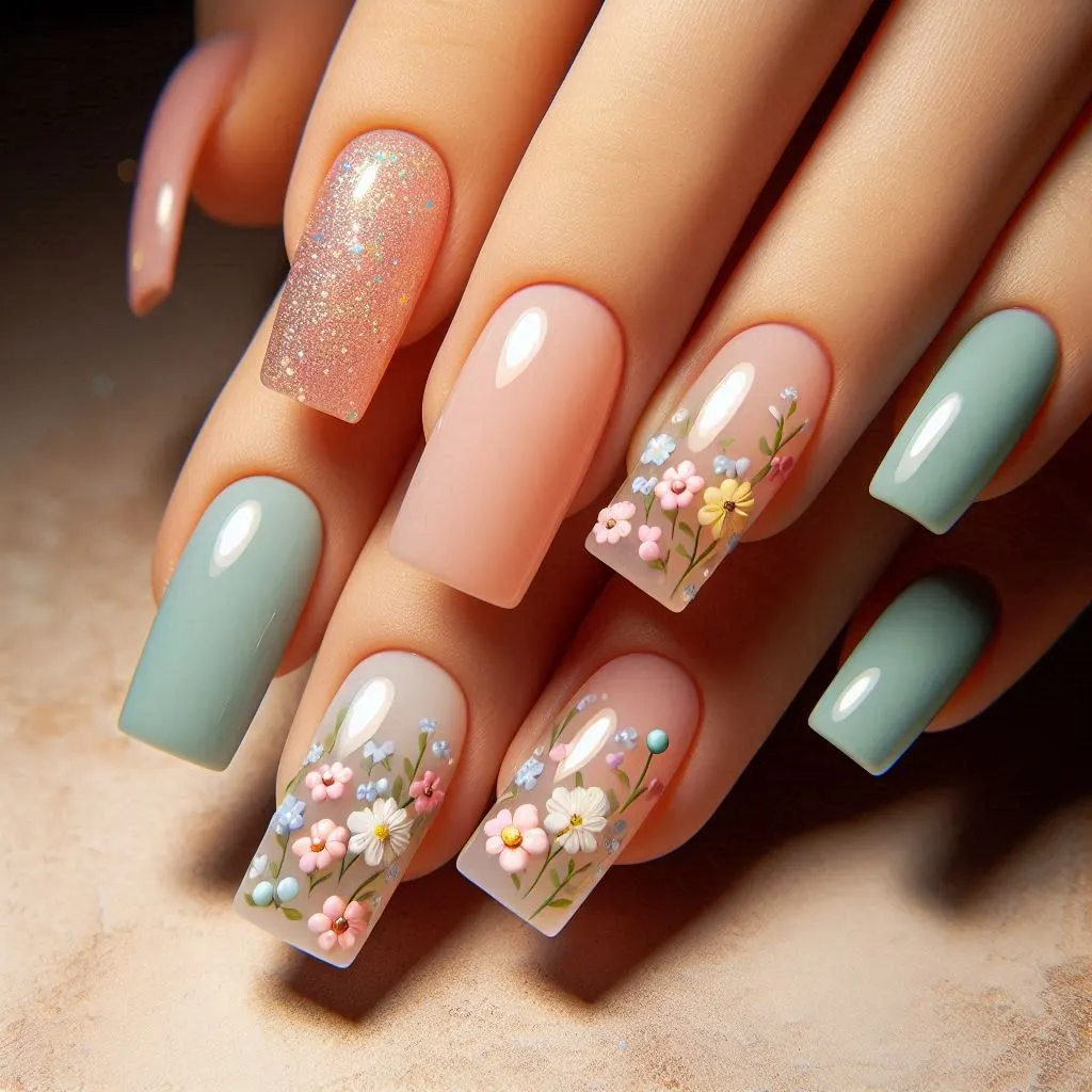 SquareShortAcrylicNailsA1