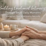 Couple sharing a quiet and meaningful moment at home, symbolizing building emotional intimacy through small daily moments