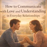 Couple communicating with love and understanding in a calm home environment