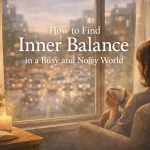 How to find inner balance in a busy and noisy world — peaceful indoor moment overlooking a city