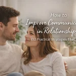 Couple communicating openly in a calm modern setting illustrating how to improve communication in relationships