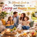 Happy family embracing in a warm and cozy living room, representing how to create a loving and happy home