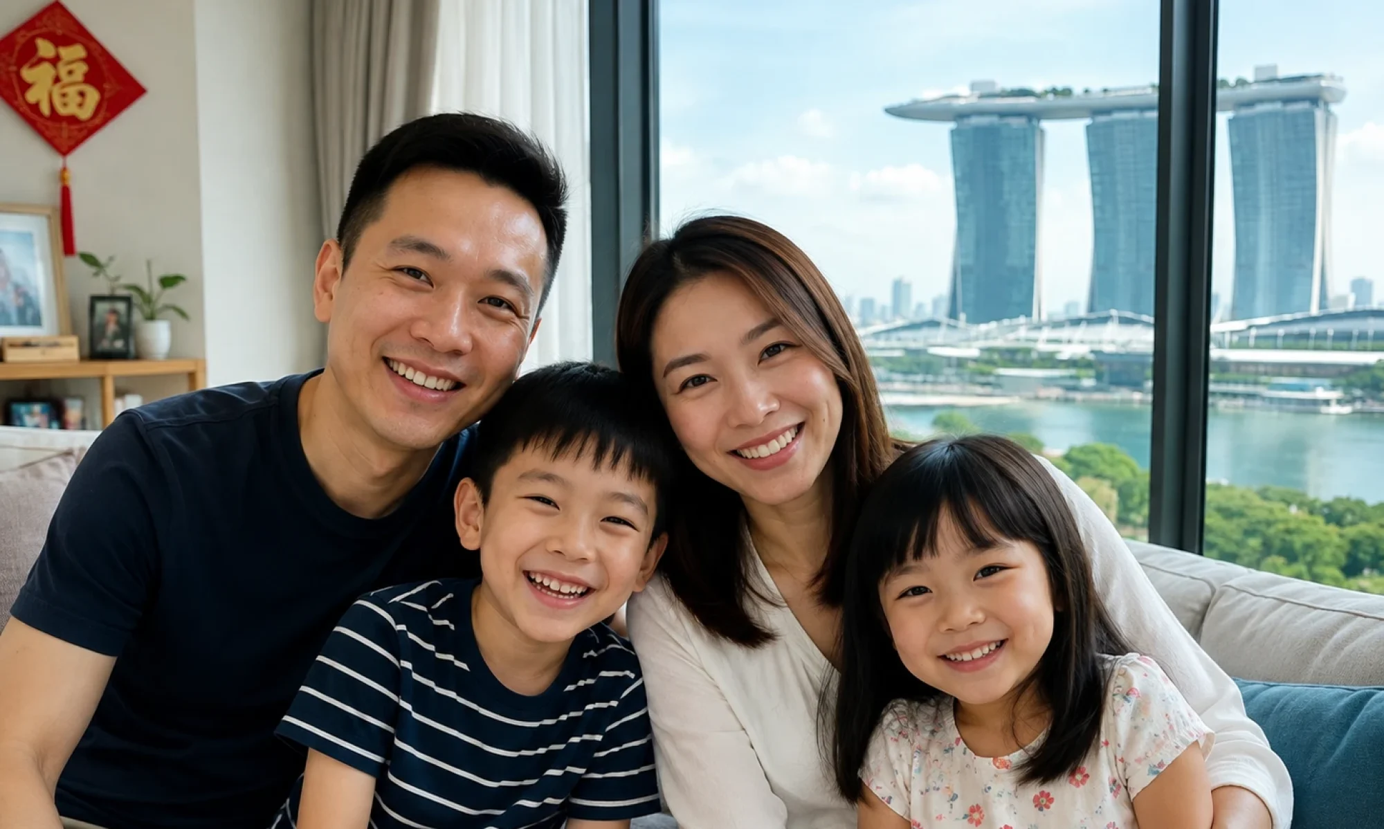 Happy family enjoying a loving and peaceful home