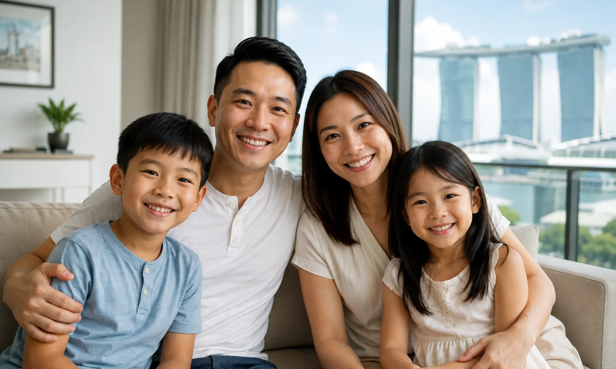 Happy family enjoying a loving and peaceful home