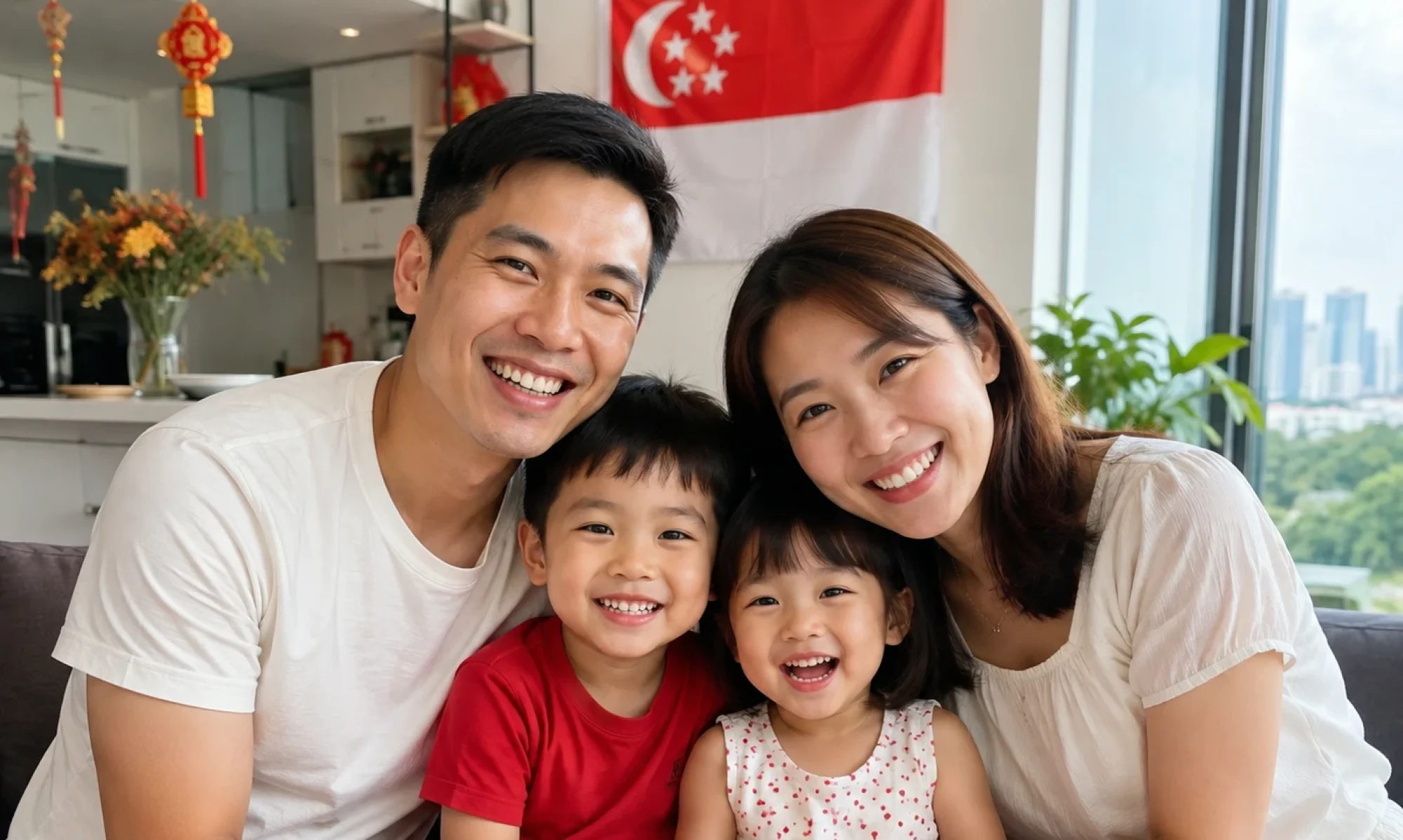 Happy family enjoying a loving and peaceful home